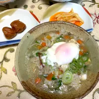 雑炊🩷温泉卵のせ| Mahinaさん