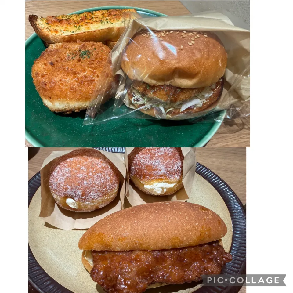 休日のブランチは散歩がてら@パン商店MASにて。山形豚ロースカツパン、カレーパン、マラサダなどなど。美味しくいただきました。|sniper66さん