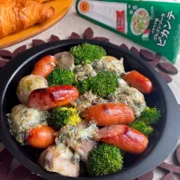 里芋＆ウィンナー＆ブロッコリーnoゴルゴンゾーラグリル| スイーツポテトさん