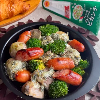 Snapdishの人気料理写真:里芋＆ウィンナー＆ブロッコリーnoゴルゴンゾーラグリル