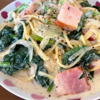 ほうれん草とベーコンのクリームスパゲティ| masaさん