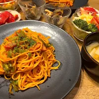 娘と主人の晩ごはん