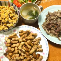 ＊炒り落花生🥜で晩酌晩ごはん♬＊|ultramarineさん