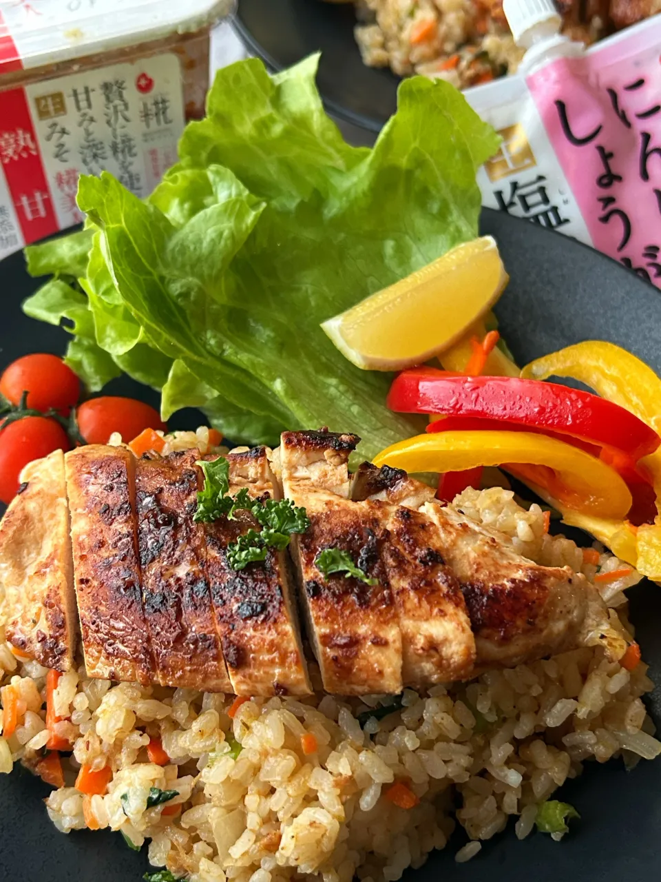 鶏肉の西京焼き乗せチャーハンde 受験応接ランチ💪✨|まなまな♡さん