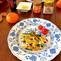 ブランチ♯ほうれん草卵|小松菜さん