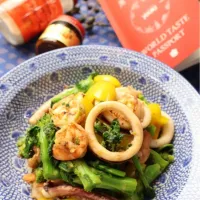 菜の花の花椒辣醤炒め|めいめいさん