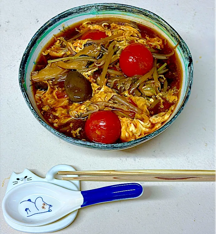 鍋の残り物処理の酸辣湯麺|にゃあ（芸名）さん