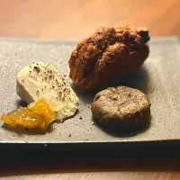 米粉のおやつとカマンベール　手作り柚子ジャム仕立て