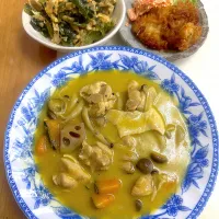 蓮根とかぼちゃのチキンシチュー献立| besさん