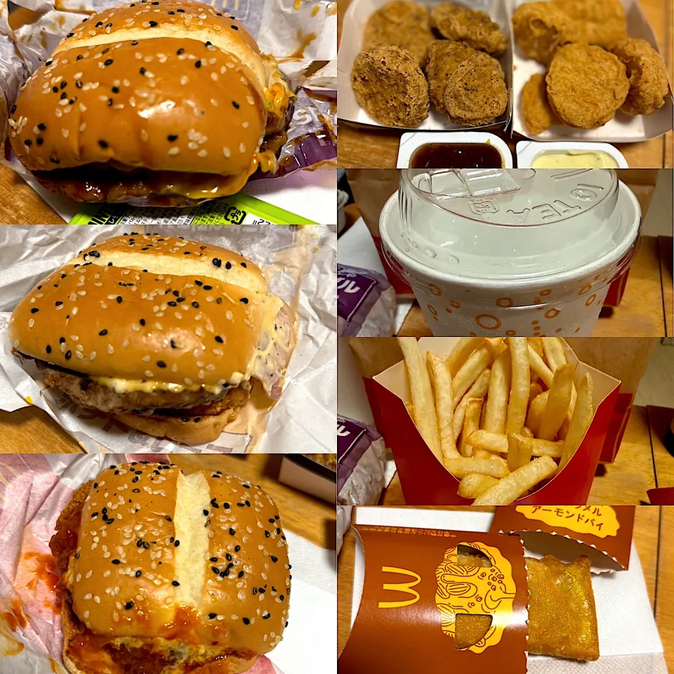 シャカポテト® ハッピーターン味シーズニン
ザク切りポテト&肉厚ビーフ やみつきコンソメペッパーマヨ	マックフライポテト®(M)	スプライト(M)ホットチリ&タルタルチキン	チーズダブルてりやき　ナゲット® 5ピース	
やみつき旨にんにくソース	
スパイシーナゲット 黒胡椒ガーリックサワークリームタルタルソース
塩キャ|るみおんさん