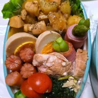 むね肉とじゃがいものこってり炒め弁当🍱|みみさん