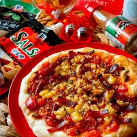 🍕サルサソース＆ケイジャンスパイスで手作りピッツァ🍕