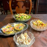 餃子の皮キッシュ＊白和え＊ササミサラダ🥗|henryさん