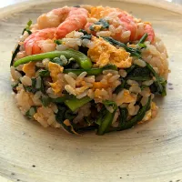 春菊とエビの薬膳チャーハン|Yochipyさん