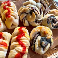 ＊黒胡麻あんこパン
＊ウインナーパン|さっちんさん