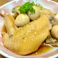 手羽先とうずら玉子の甘辛煮🍀|まいりさん