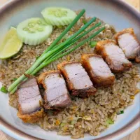Egg Fried Rice Topped w/ Crispy Pork Belly 🥚🍚🐷|An'leeさん