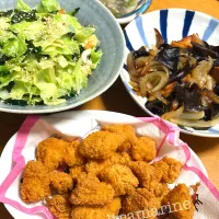 ＊スナックチキンと簡単副菜で晩ごはん♬＊|ultramarineさん