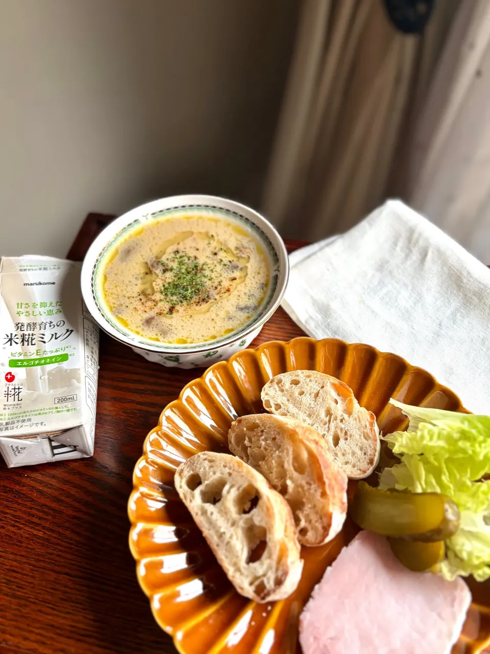 米糀ミルクで作る🌾まろやかマッシュルームポタージュ🍄‍🟫|アッコ✨さん