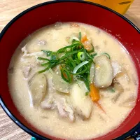 野菜たっぷり粕汁|単身赴任のっちさん