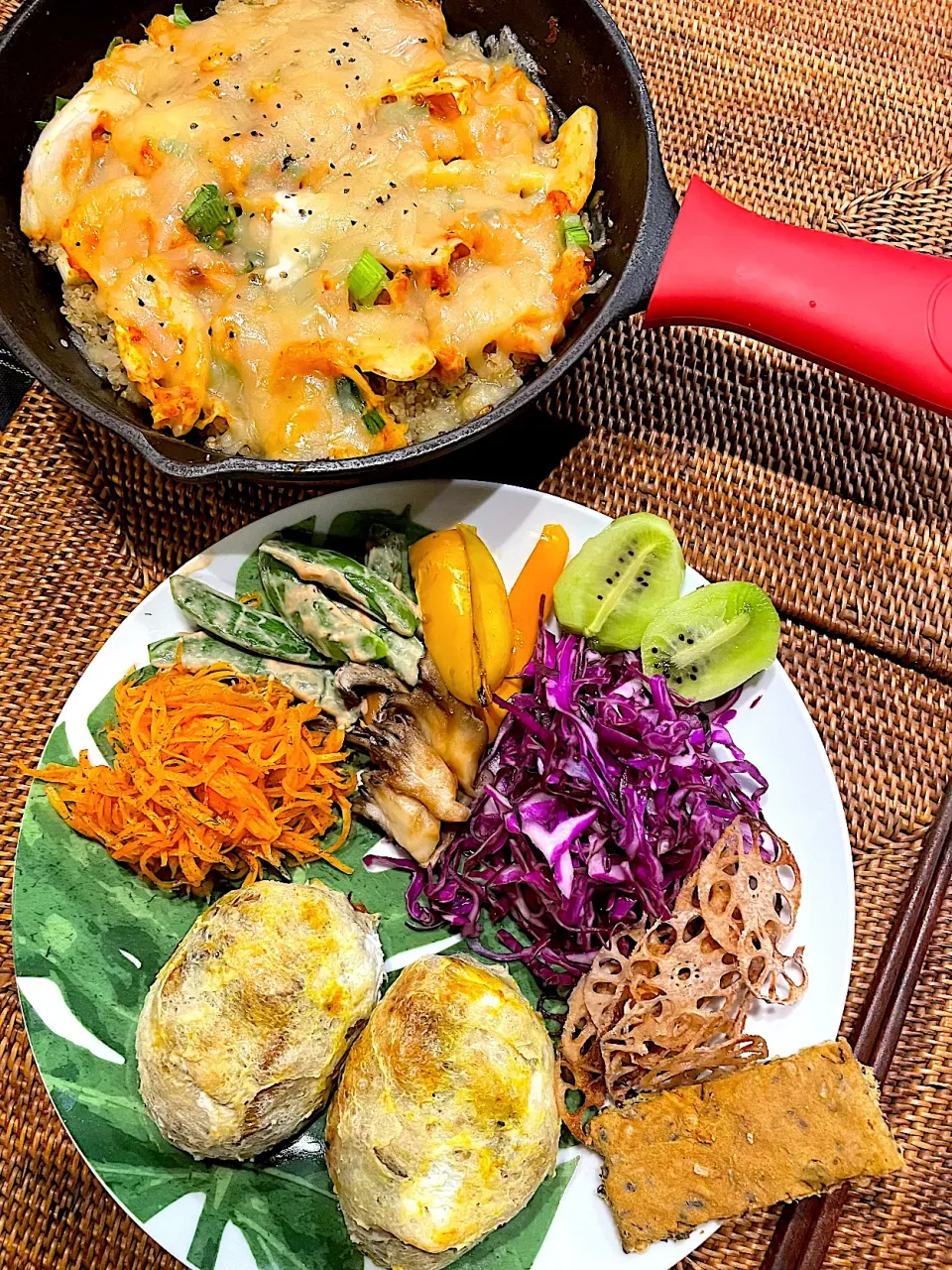 薄揚げでかぼちゃコロッケ風とキヌアのキムチラザニア|kyon2さん