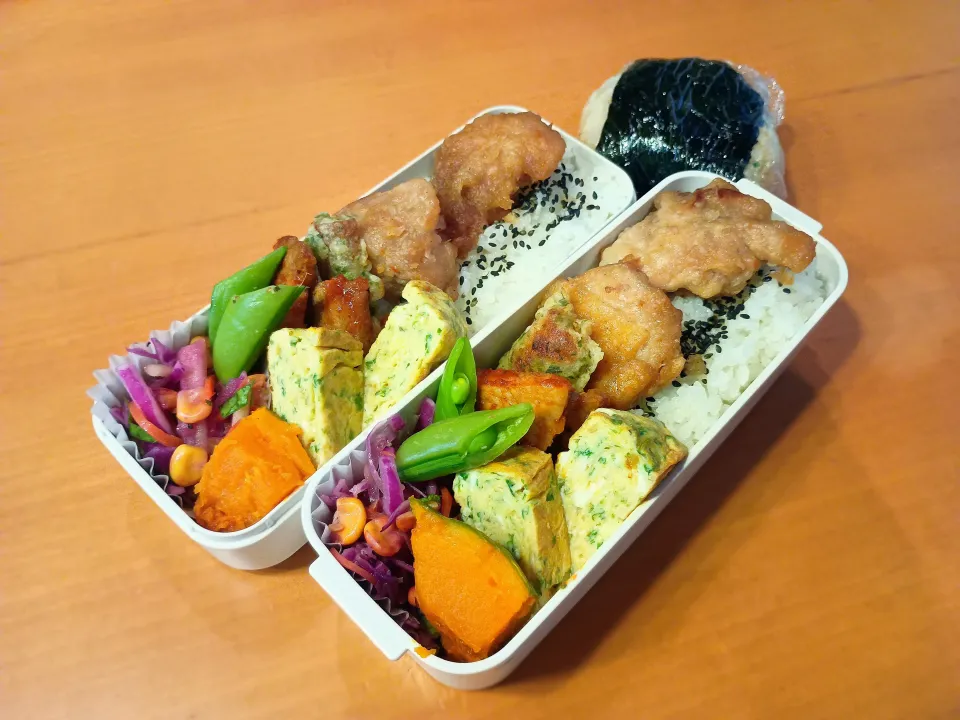 次男弁当&おにぎり|tamagomagomagoさん