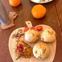 朝ごはん♯くるみマフィン♯みかん|小松菜さん