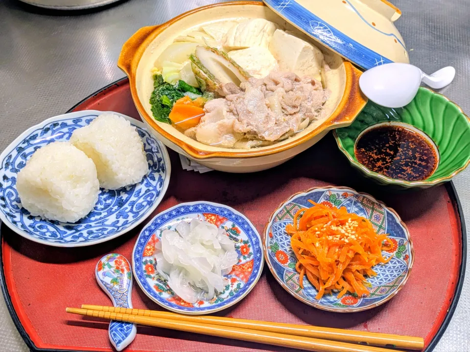 🐷🍲豚こま肉と島豆腐の1人鍋御膳🍲🐷|TakeBooさん