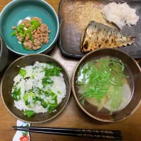 夕食　菜の花混ぜご飯|ATさん