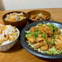 油淋鶏と筑前煮御膳| ふくすけ食堂さん