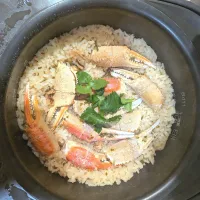 1/21の夕食🦀蟹爪いり海鮮の炊き込みご飯|卯月さん