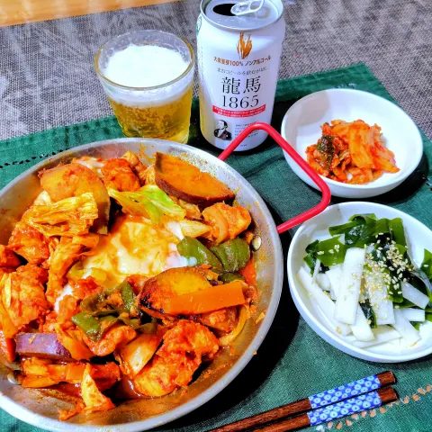 「李錦記 コチュジャン」を使ってみたSnapdishの料理・レシピ写真:【主菜】パエリアパン🇪🇸でチーズタッカルビ🇰🇷