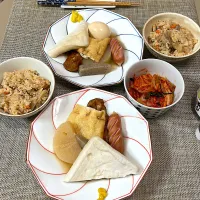 おでん🍢　炊き込みご飯、キムチ|kekekeさん