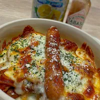 お弁当の残りでトマト🍅チーズ焼きパスタ🍝| みゆき𐤔(◍´͈ ᵕ `͈ ◍)𐤔さん