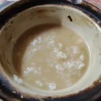 雑炊(鮭の味噌󠄀味鍋の残り汁で)