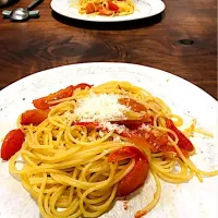 ミニトマトのスパゲッティ|タロッカ主夫見習いさん