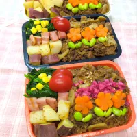 牛レンコン甘辛丼弁当♥| みちゅあしさん