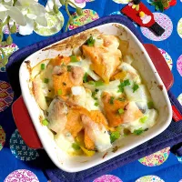 鮭🐟と白菜の味噌チーズ焼き🧀