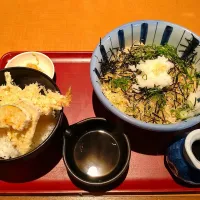 ミニ天丼とぶっかけ温蕎麦|みりさん