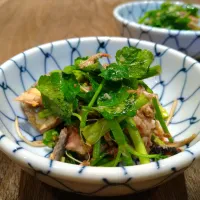 せりと鯖缶のナンプラー和え|古尾谷りかこさん