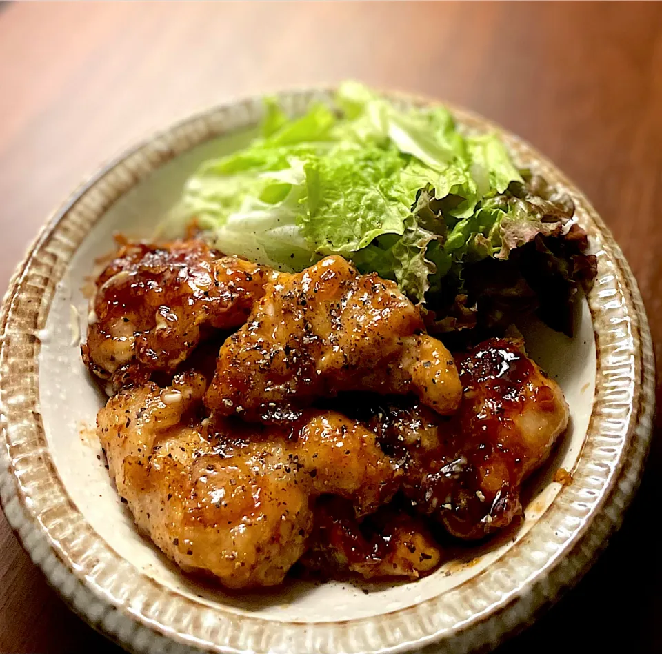 鶏胸肉の黒胡椒テリヤキ|にゃふてんさん