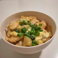 鶏むね肉と大根の親子丼のような何か|テツさん