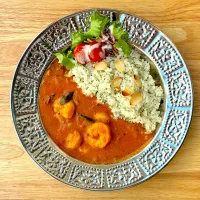 海老のアーモンドミルクカレー|青い鳥さん