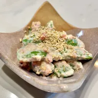 スナップエンドウの梅マヨ|ぎんさん