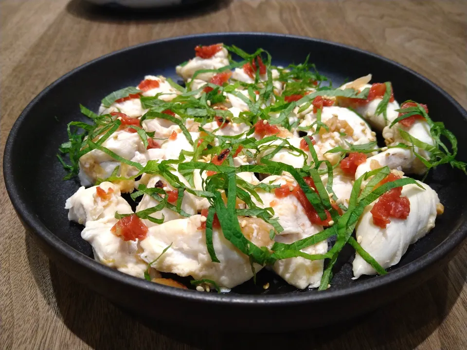 鶏ささみの梅しそ蒸し|古尾谷りかこさん