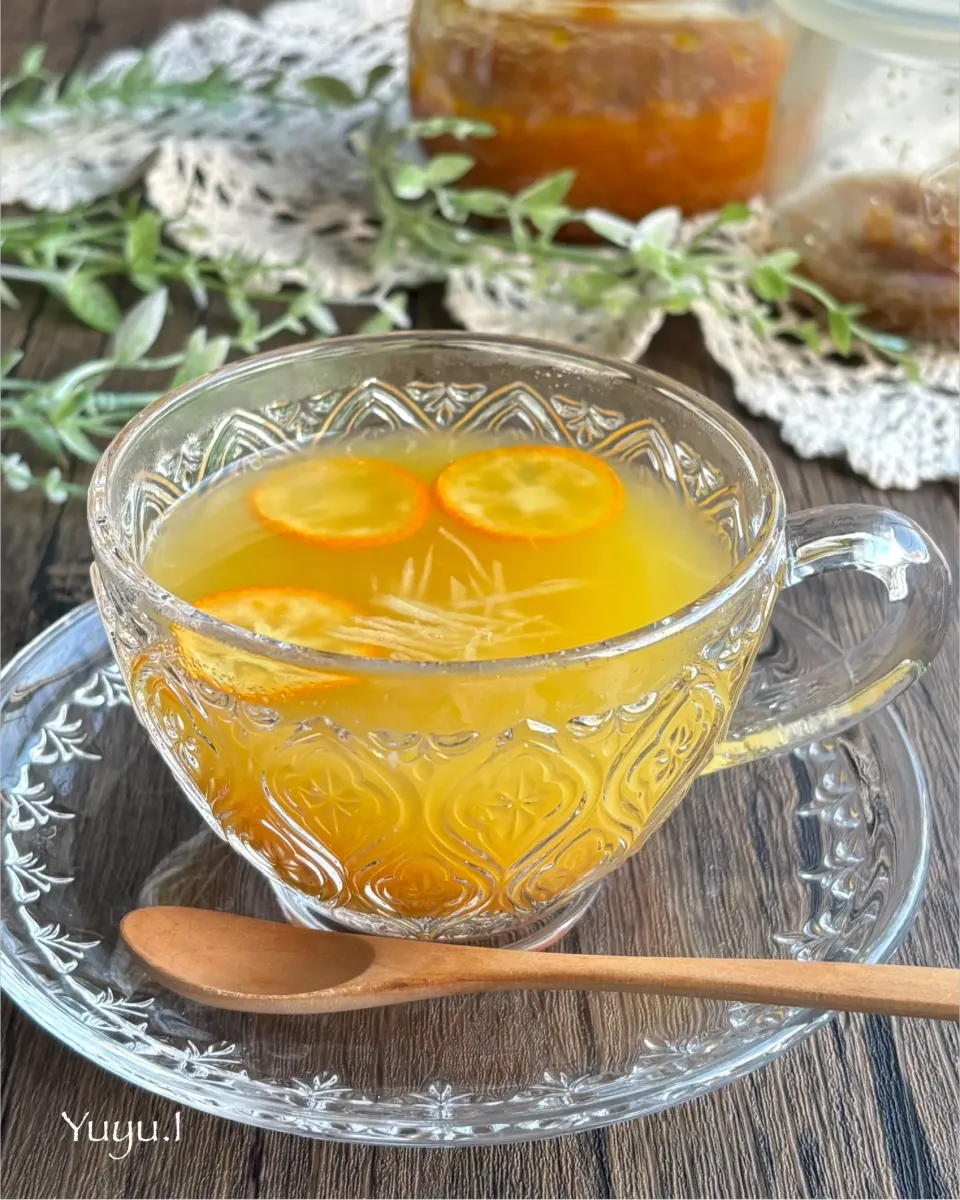 金柑のはちみつジャムと生姜はちみつでホットドリンク🍊|ゆーこどんさん