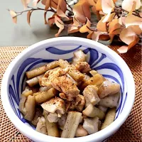 鶏もも肉とごぼう、こんにゃくの甘辛炒め煮