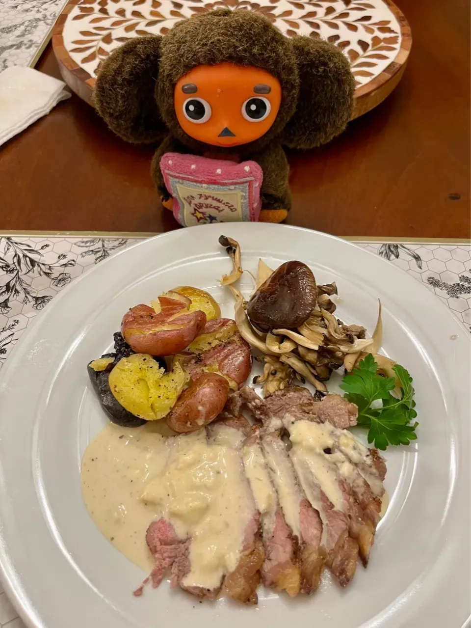 2026/1/23   リブアイステーキ、ロックフォールソース添え   Ribeye Steak with Roquefort Sauce|21 Boys & 野鳥さん