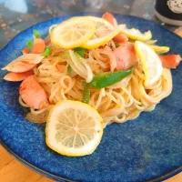 レモンバターパスタとおやつマフィン|かおぴさん