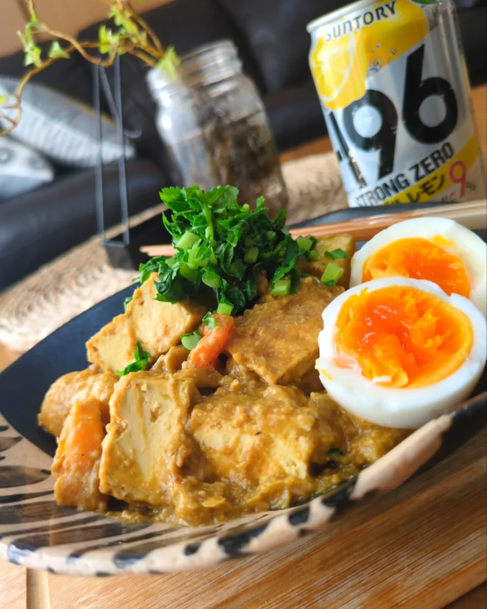 厚揚げｶﾚｰ煮|まりおさん